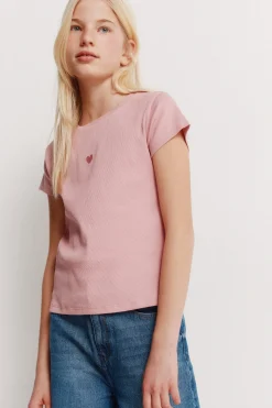 Camiseta manga corta rib ni&ntilde;a