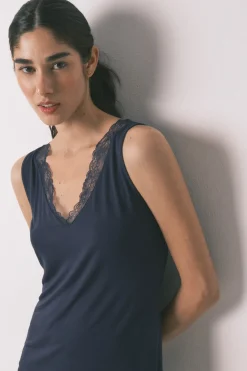 Camiseta punto s&uacute;per suave azul