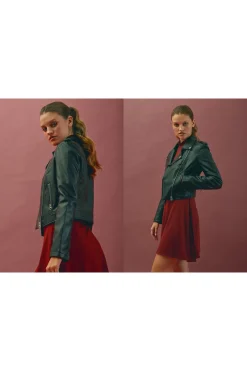 Cazadora Biker Efecto Piel