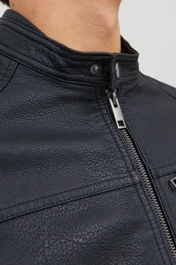Cazadora biker efecto piel