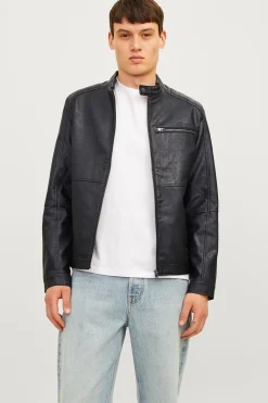Cazadora biker efecto piel