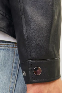 Cazadora biker efecto piel