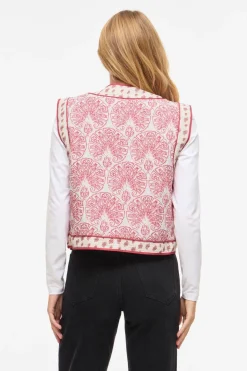 Chaleco guateado estampado con lazos