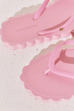 Chanclas dedo efecto ondas rosa