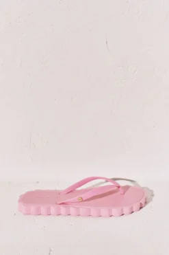 Chanclas dedo efecto ondas rosa