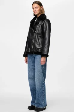 Chaqueta aviador polipiel borrego