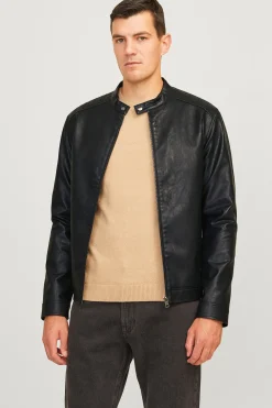 Chaqueta biker sint&eacute;tica corta