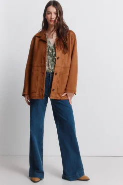 Chaqueta blazer antelina