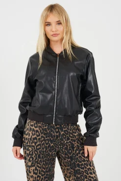 Chaqueta bomber de polipiel