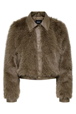 Chaqueta corta de pelo sintético