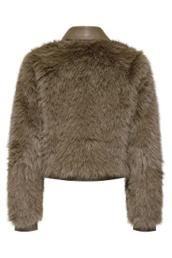 Chaqueta corta de pelo sintético