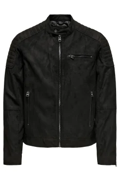 Chaqueta de hombre biker de suede.