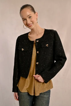 Chaqueta de manga larga detalle corazones