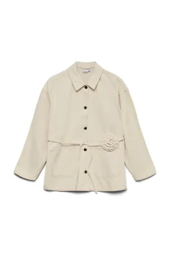 Chaqueta denim detalle flor
