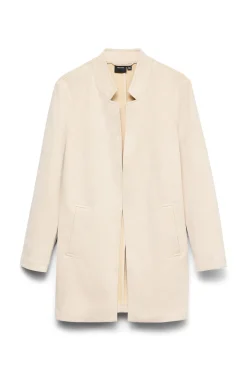 Chaqueta larga efecto ante