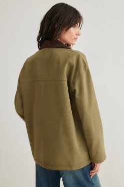 Chaqueta oversize cuello pana