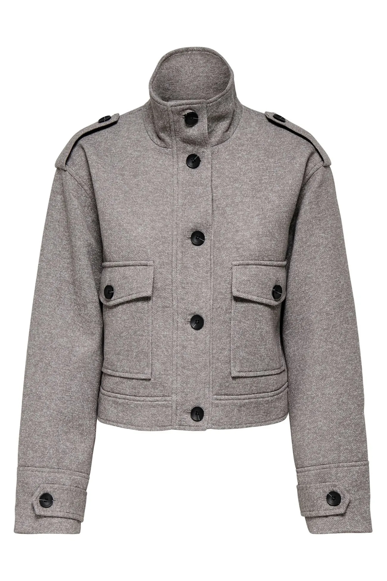 Chaqueta recta bolsillos