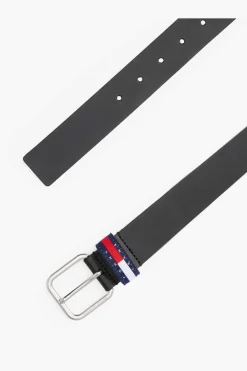 Cintur&oacute;n Tommy Jeans negro con hebilla met&aacute;lica