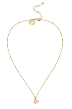 Collar Adorable Heart Pink Ba&ntilde;o Oro