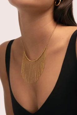 Collar Regina Acero Ba&ntilde;o Oro