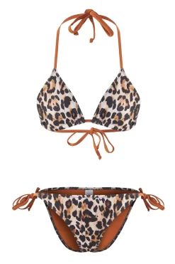 Conjunto de bikini triangular animal print