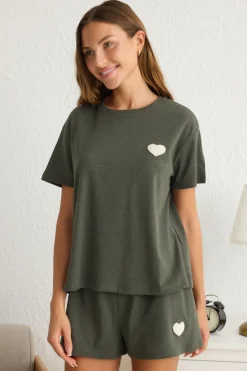 Conjunto de pijama corto corazón