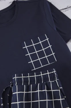 Conjunto de pijama corto cuadros