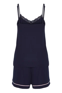 Conjunto de pijama corto lencero lazos
