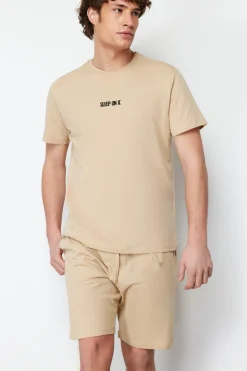 Conjunto de pijama corto liso