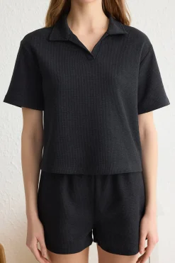 Conjunto de pijama corto polo canal&eacute;