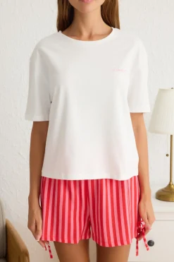 Conjunto de pijama corto rayas