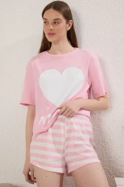 Conjunto de pijama corto rayas "Mom"