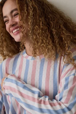 Conjunto de pijama t&eacute;rmico de manga larga con cuello redondo Moonlight