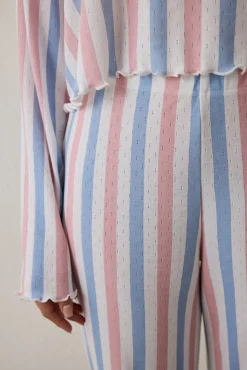 Conjunto de pijama t&eacute;rmico de manga larga con cuello redondo Moonlight