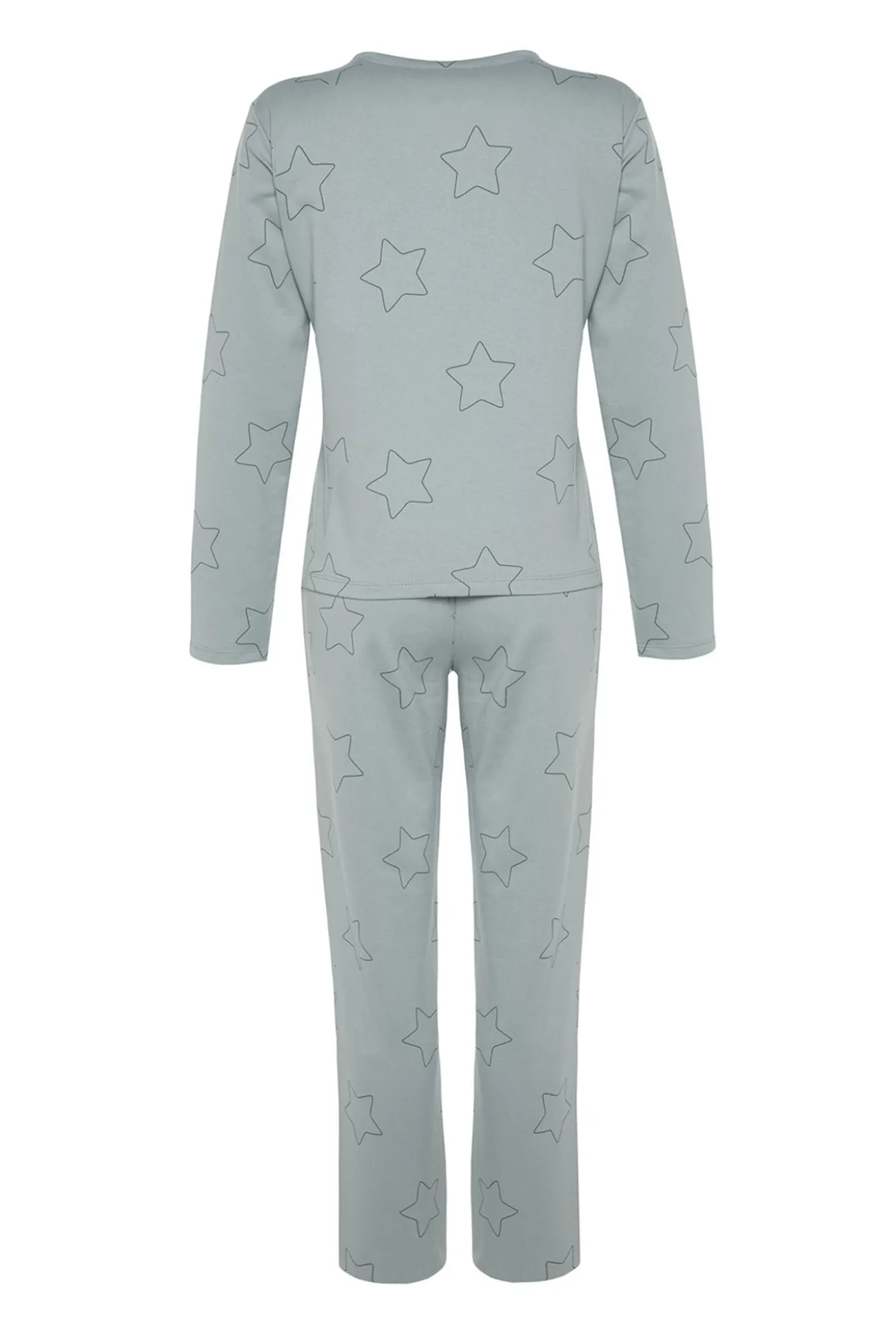 Conjunto pijama con estrellas menta100% algodón