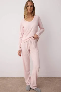 Conjunto pijama invierno canal&eacute; rosa