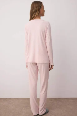 Conjunto pijama invierno canal&eacute; rosa