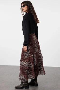 Falda con estampado de leopardo