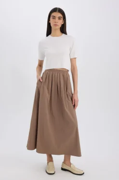 Falda maxi plisada