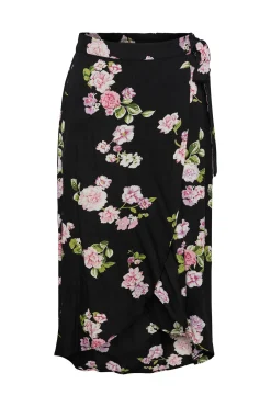 Falda midi cruzada con lazada