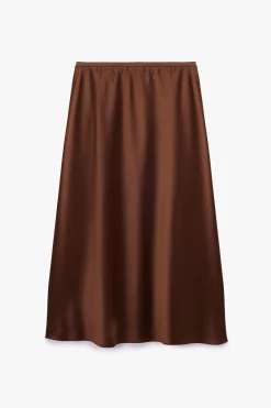 Falda midi de corte regular con cintura est&aacute;ndar