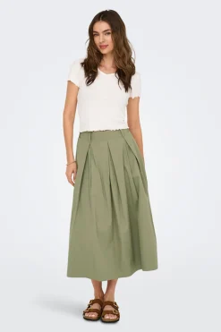 Falda midi de tablas