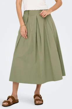 Falda midi de tablas