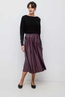 Falda midi plisada