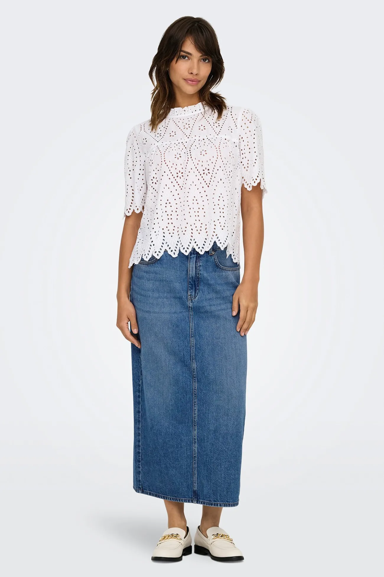 Falda midi vaquera