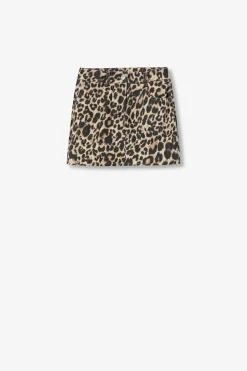 Falda-Pantal&oacute;n vaquera de leopardo
