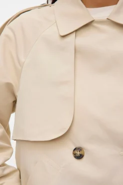 Gabardina corta cuello de solapa