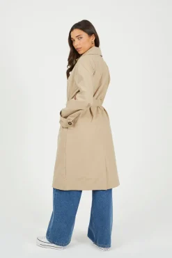 Gabardina larga con cintur&oacute;n