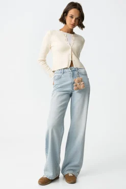 Jeans Bonnye Wide Leg de Tiro Alto