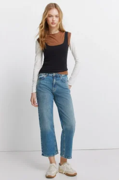 Jeans de talle medio